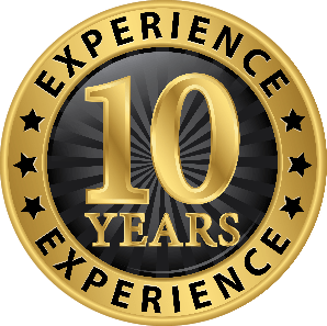 Over 10 years experience logo